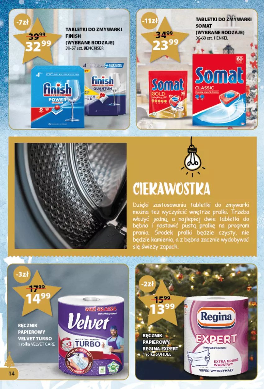 Gazetka promocyjna Arhelan - Gazetka - ważna 28.11.2022 do 08.01.2023 - strona 14 - produkty: Finish, Gin, Ser, Somat, Tablet, Tabletki do zmywarki, Zmywarki