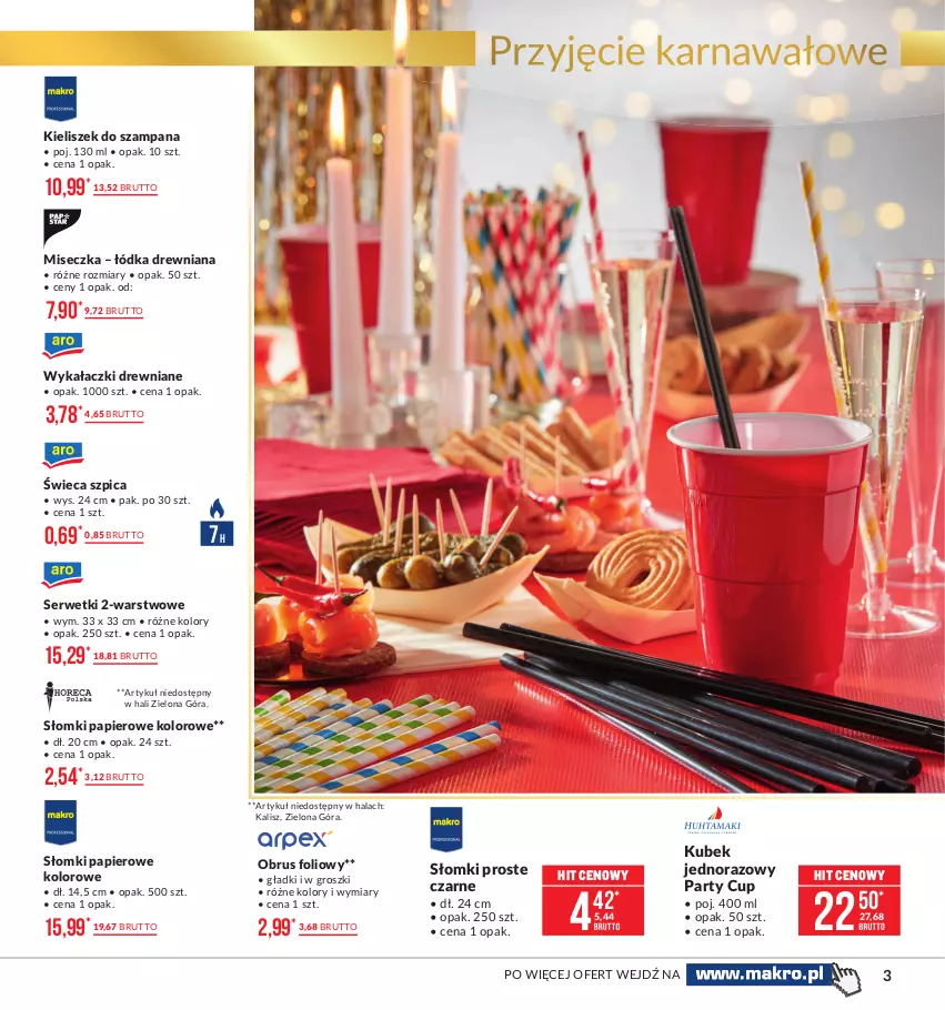 Gazetka promocyjna Makro - [Oferta promocyjna] Artykuły przemysłowe - ważna 07.01 do 25.01.2021 - strona 3 - produkty: Kieliszek, Kubek, Miseczka, Obrus, Papier, Ser, Serwetki, Szpic