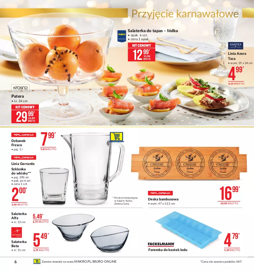 Gazetka promocyjna Makro - [Oferta promocyjna] Artykuły przemysłowe - ważna 07.01 do 25.01.2021 - strona 6 - produkty: Biuro, Dzbanek, Fa, Fresco, Salaterka, Stek, Szklanka, Taca, Tera, Whisky