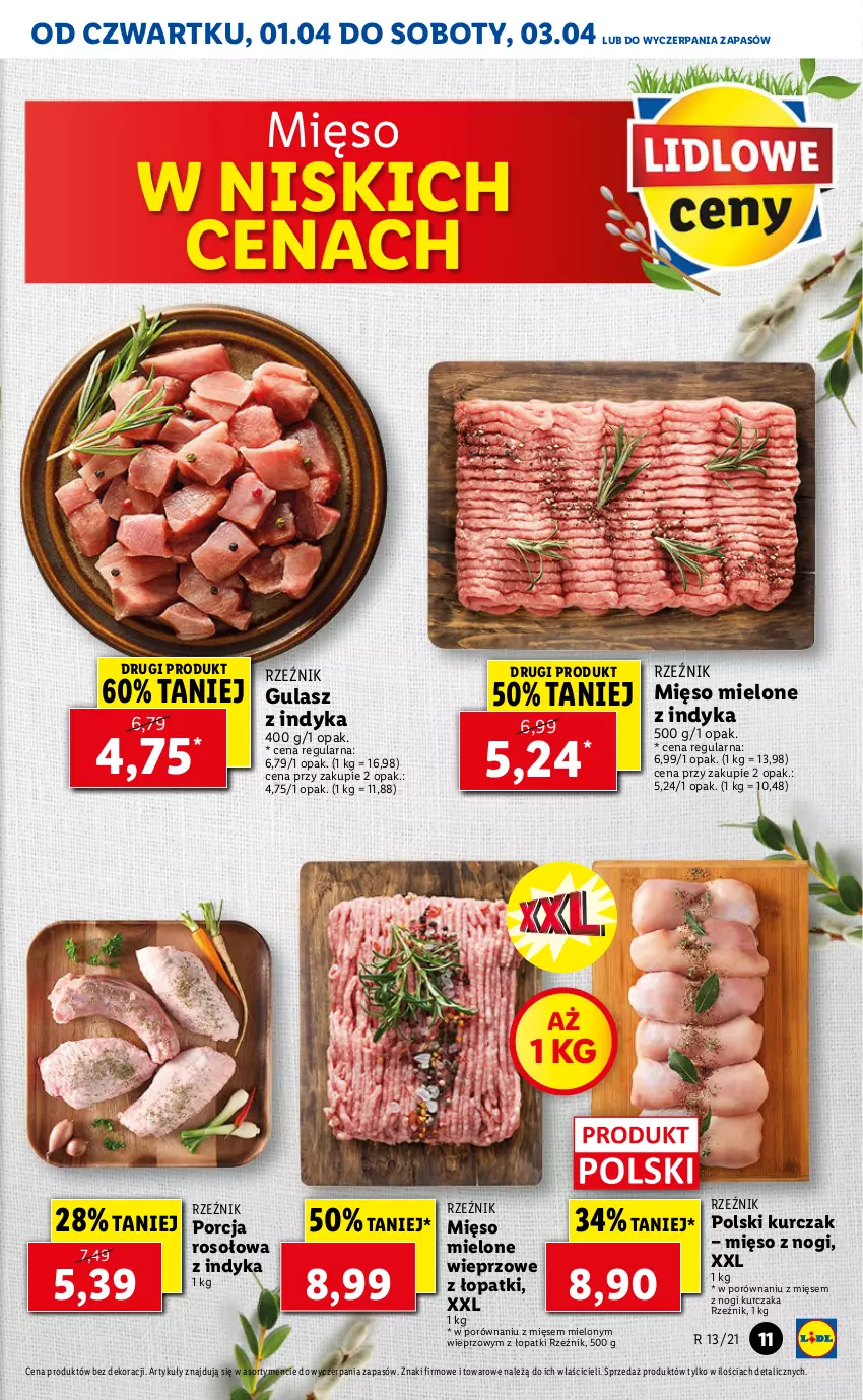 Gazetka promocyjna Lidl - GAZETKA - ważna 01.04 do 03.04.2021 - strona 11 - produkty: Kurczak, Mięso, Mięso mielone, Por, Sos