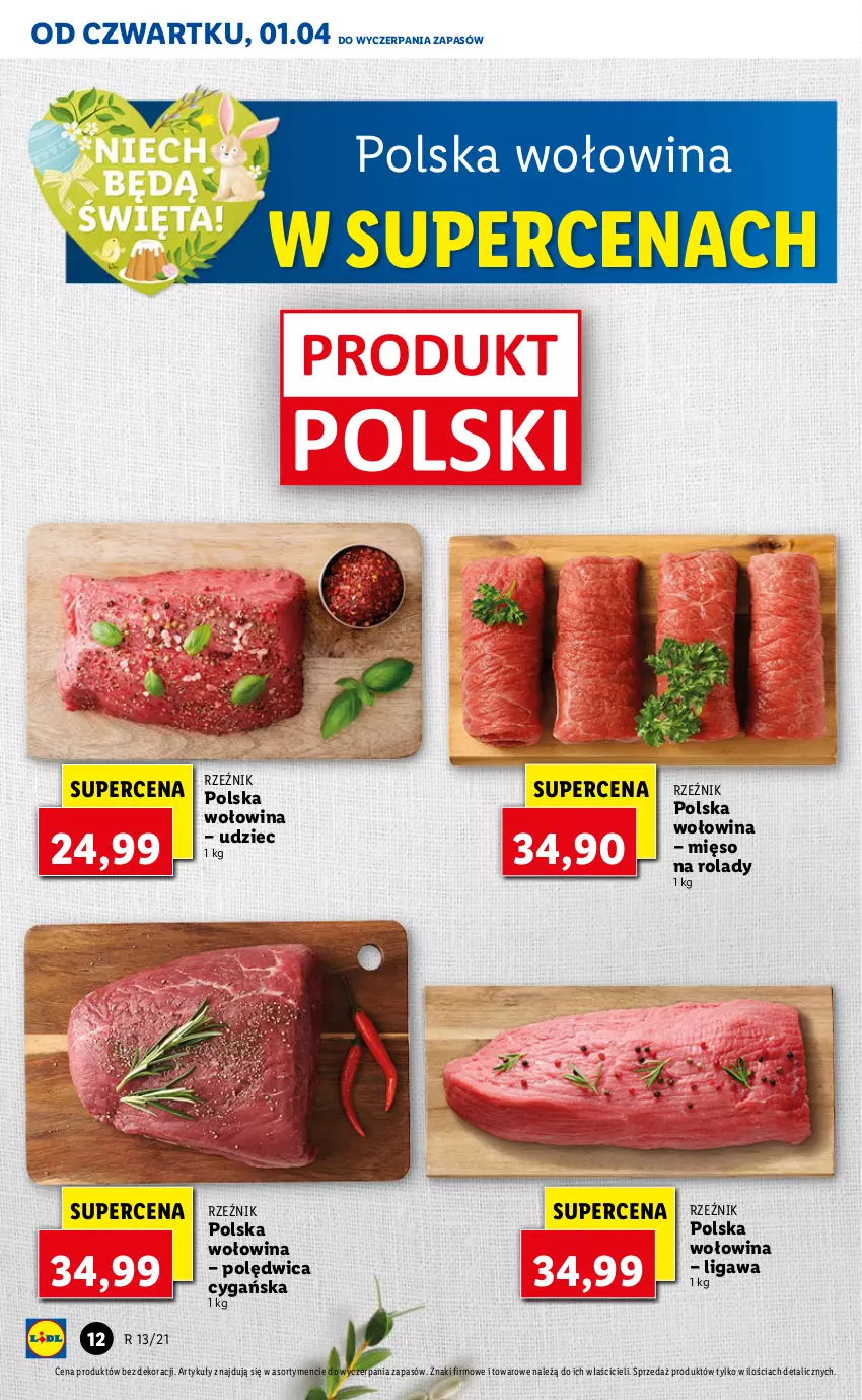 Gazetka promocyjna Lidl - GAZETKA - ważna 01.04 do 03.04.2021 - strona 12 - produkty: Mięso, Polędwica, Wołowina