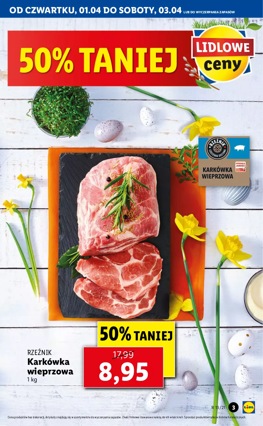 Gazetka promocyjna Lidl - GAZETKA - ważna 01.04 do 03.04.2021 - strona 3 - produkty: Karkówka wieprzowa