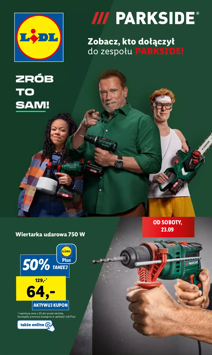 Gazetka promocyjna Lidl - GAZETKA - ważna 23.09 do 23.09.2023 - strona 1 - produkty: Parkside, Tarka, Wiertarka, Wiertarka udarowa