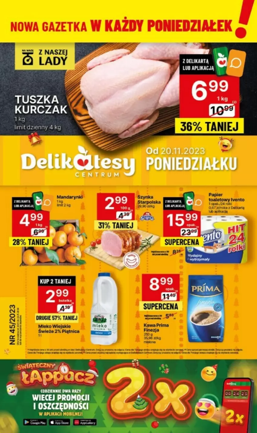 Gazetka promocyjna Delikatesy Centrum - ważna 20.11 do 22.11.2023 - strona 1 - produkty: Kurczak, Rum, Tusz