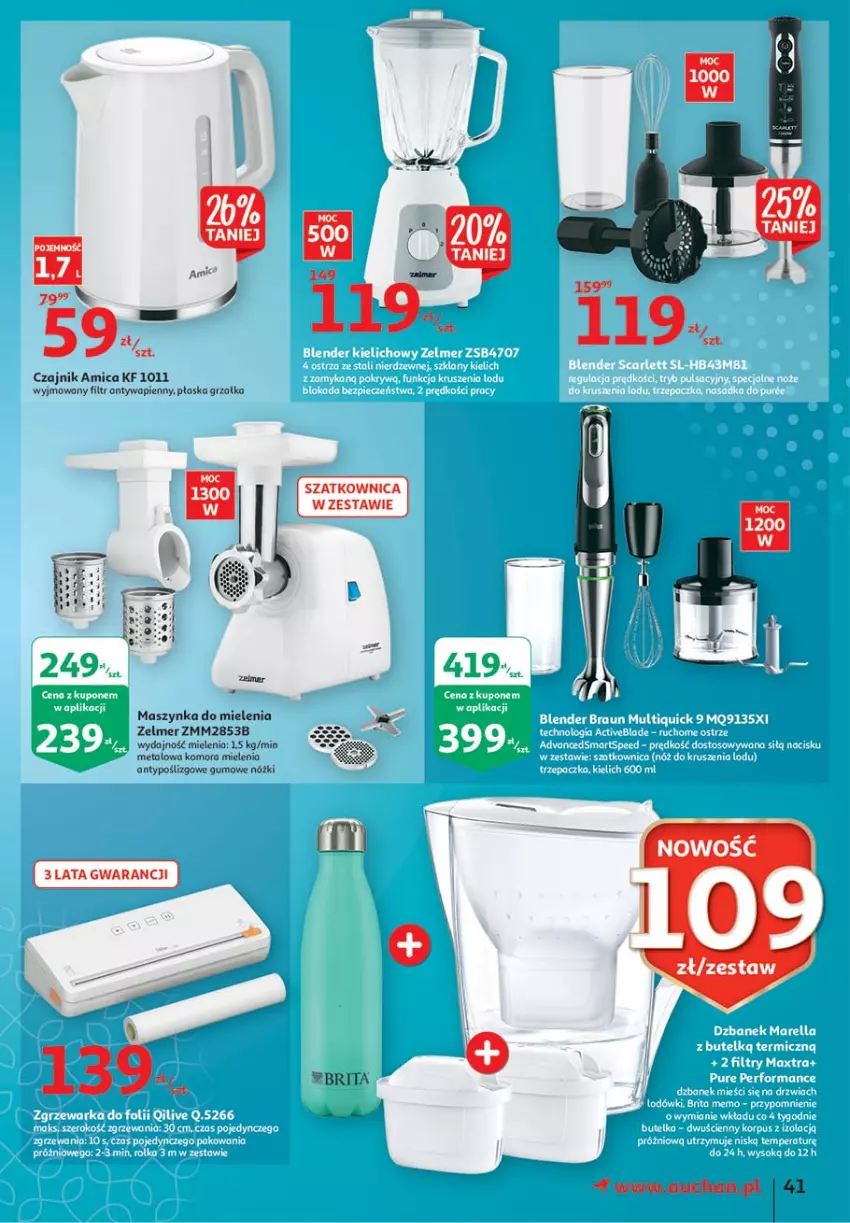 Gazetka promocyjna Auchan - 25 Urodziny #4 Hipermarkety - ważna 14.05 do 21.05.2021 - strona 41 - produkty: Amica, Brit, Brita, Czajnik, Grzałka, Maszynka, Maszynka do mielenia, Szynka, Zelmer