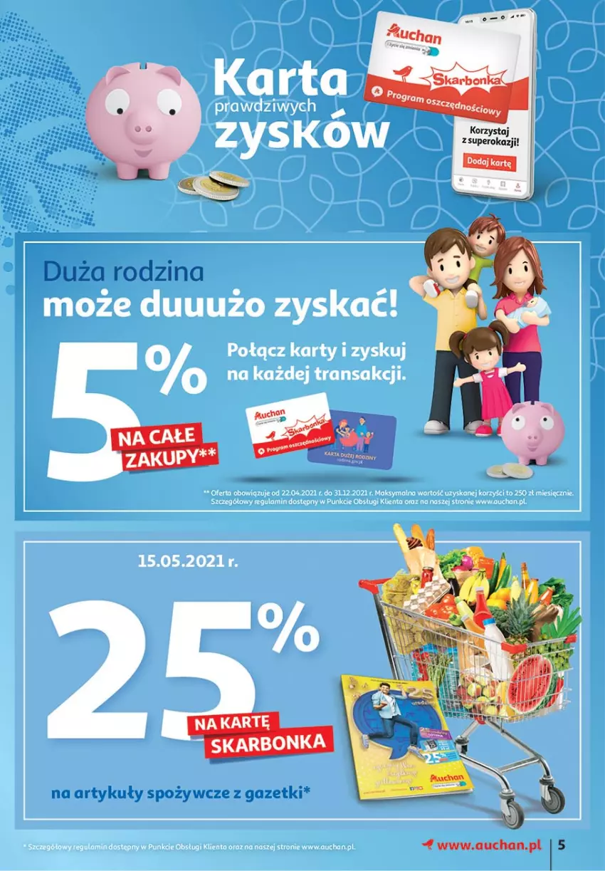 Gazetka promocyjna Auchan - 25 Urodziny #4 Hipermarkety - ważna 14.05 do 21.05.2021 - strona 5 - produkty: Artykuły spożywcze