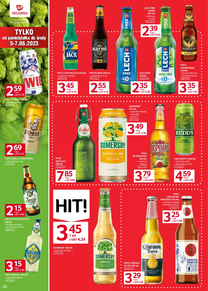 Gazetka promocyjna Selgros - Oferta spożywcza - ważna 01.06 do 14.06.2023 - strona 26 - produkty: Captain Jack, Corona Extra, Desperados, Karmi, Kozel, Piwo, Somersby