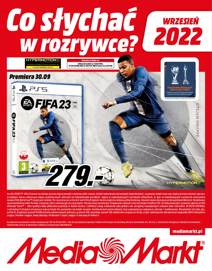 Gazetka promocyjna Media Markt - Gazetka Media Markt - ważna 01.09 do 30.09.2022 - strona 1 - produkty: Fa, Gra, Gry, Nintendo Switch, Noż, Por, Ser, Sport, Xbox