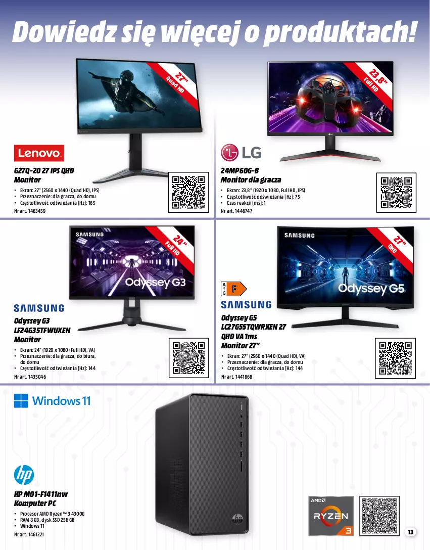 Gazetka promocyjna Media Markt - Gazetka Media Markt - ważna 01.09 do 30.09.2022 - strona 13 - produkty: Gra, HP, Komputer, Monitor, Procesor