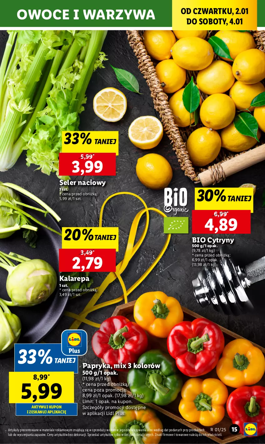 Gazetka promocyjna Lidl - GAZETKA - ważna 02.01 do 04.01.2025 - strona 17 - produkty: Cytryny, Owoce, Papryka, Seler naciowy, Warzywa