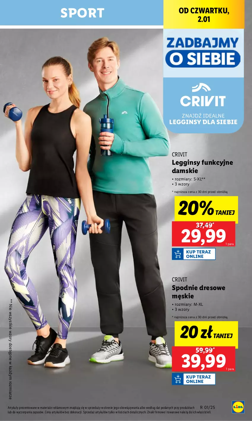 Gazetka promocyjna Lidl - GAZETKA - ważna 02.01 do 04.01.2025 - strona 29 - produkty: Dres, Gin, Legginsy, Por, Spodnie, Spodnie dresowe, Sport