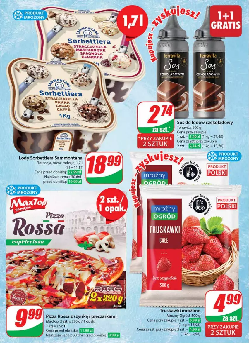 Gazetka promocyjna Dino - Gazetka 27 / 2024 - ważna 03.07 do 09.07.2024 - strona 26 - produkty: Dada, Lody, Mascarpone, Piec, Pieczarka, Pizza, Por, Sos, Top, Truskawki