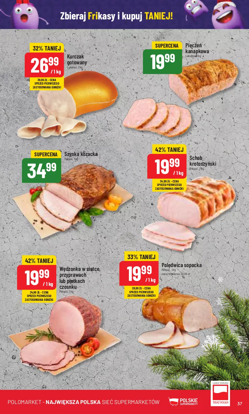 Gazetka promocyjna PoloMarket - Gazetka pomocyjna - ważna 13.12 do 19.12.2023 - strona 37 - produkty: Kurczak, Kurczak gotowany, Pekpol, Piec, Polędwica, Schab krotoszyński, Szynka