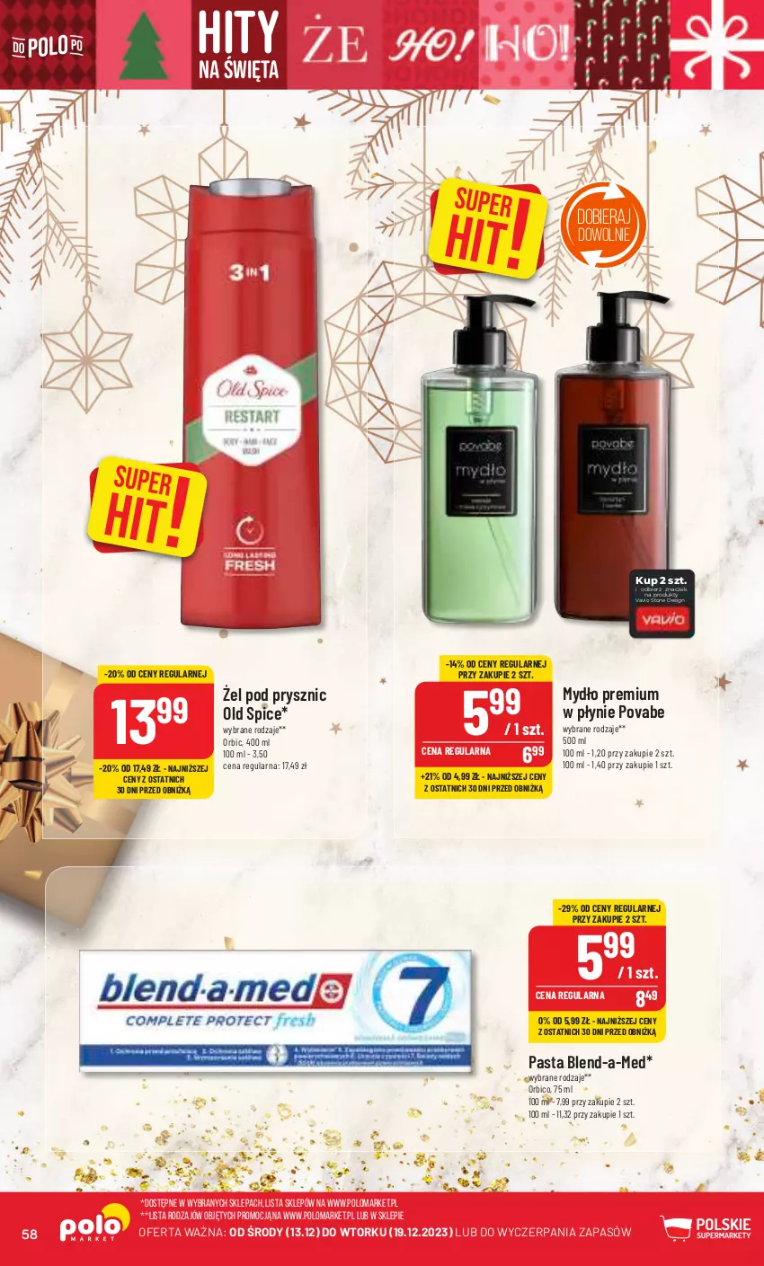 Gazetka promocyjna PoloMarket - Gazetka pomocyjna - ważna 13.12 do 19.12.2023 - strona 58 - produkty: BIC, Blend-a-Med, Mydło, Old Spice