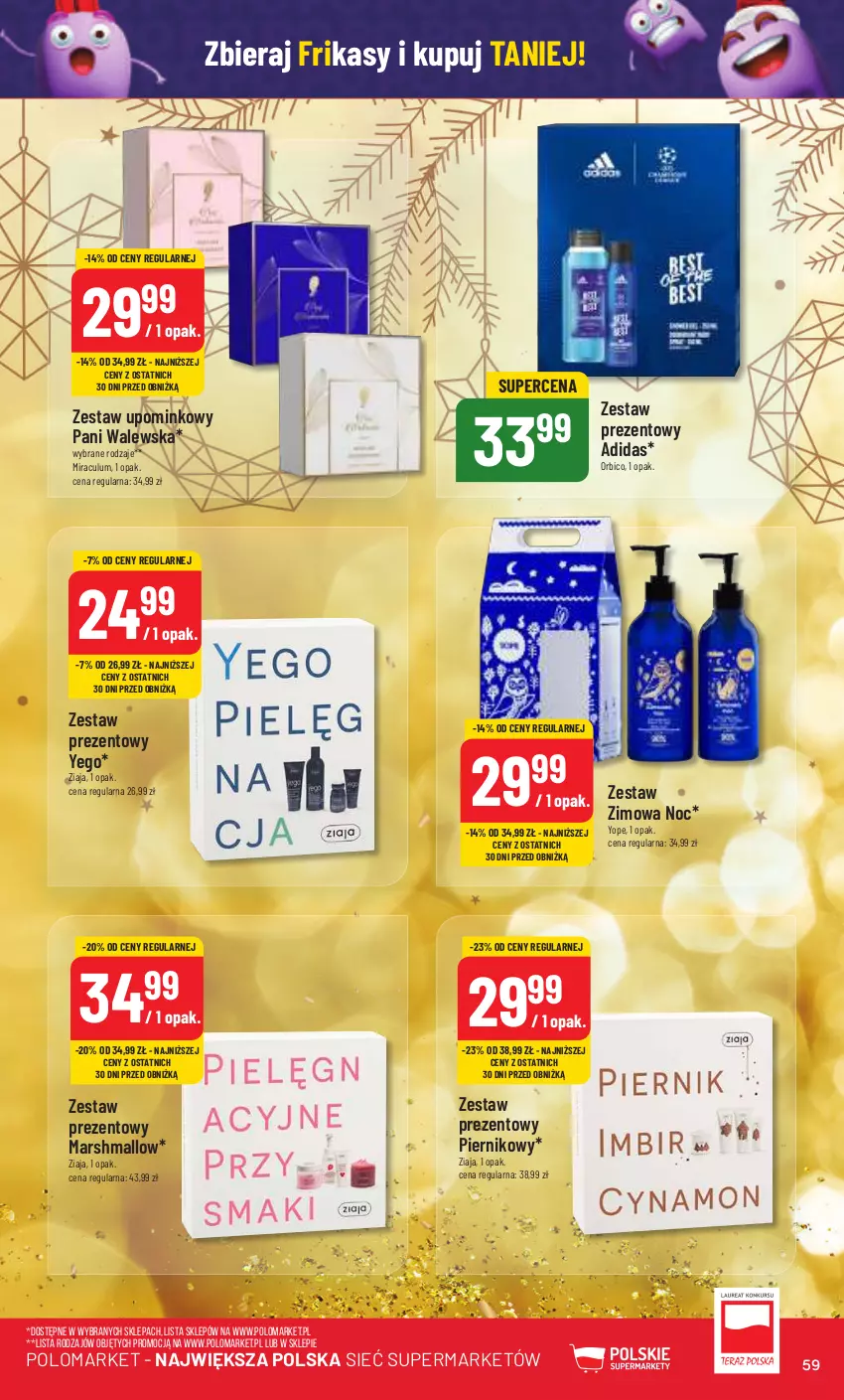 Gazetka promocyjna PoloMarket - Gazetka pomocyjna - ważna 13.12 do 19.12.2023 - strona 59 - produkty: Adidas, BIC, Mars, Piernik, Yope, Zestaw prezentowy, Ziaja