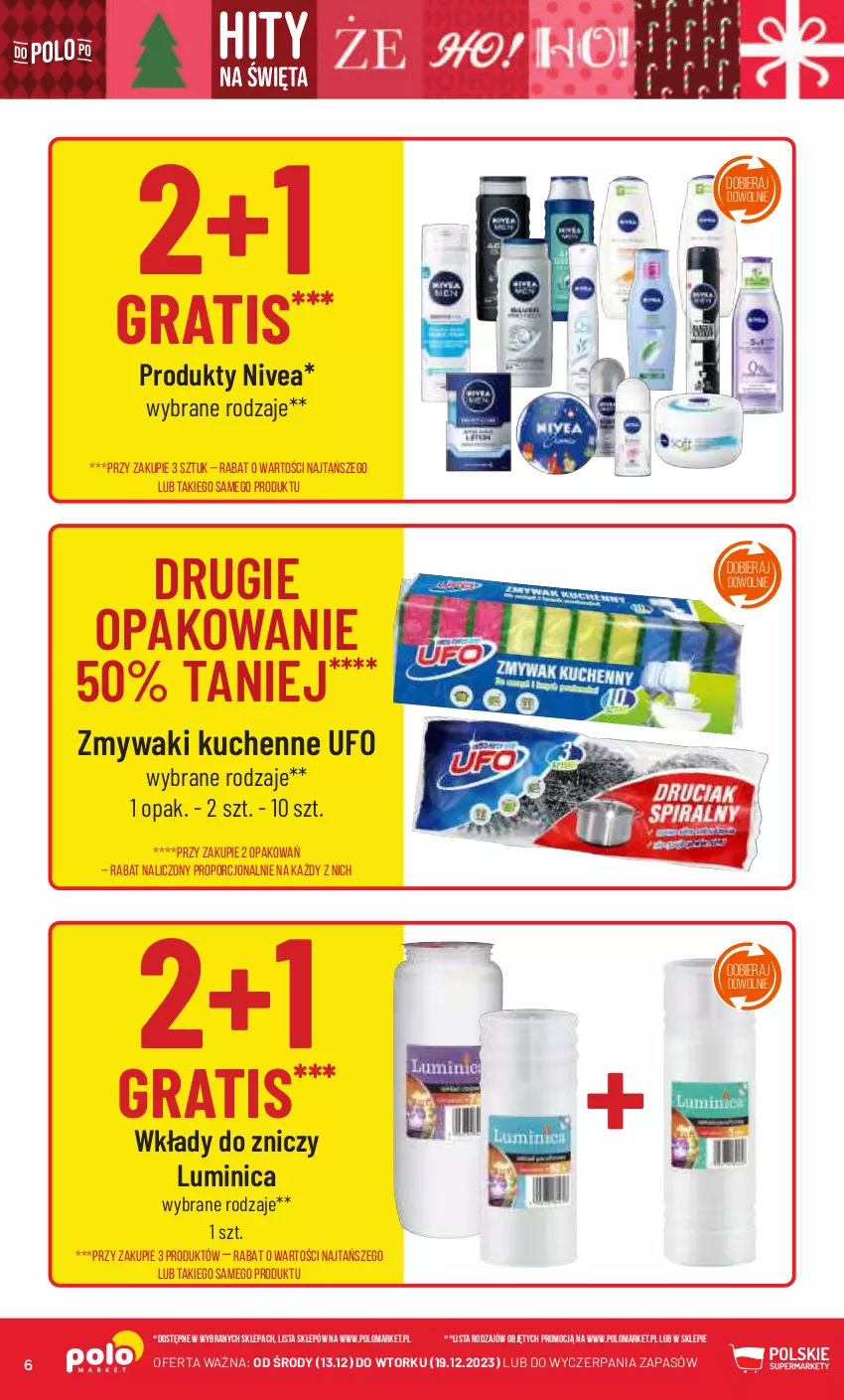 Gazetka promocyjna PoloMarket - Gazetka pomocyjna - ważna 13.12 do 19.12.2023 - strona 6 - produkty: Gra, Nivea, Por, Zmywaki kuchenne, Znicz