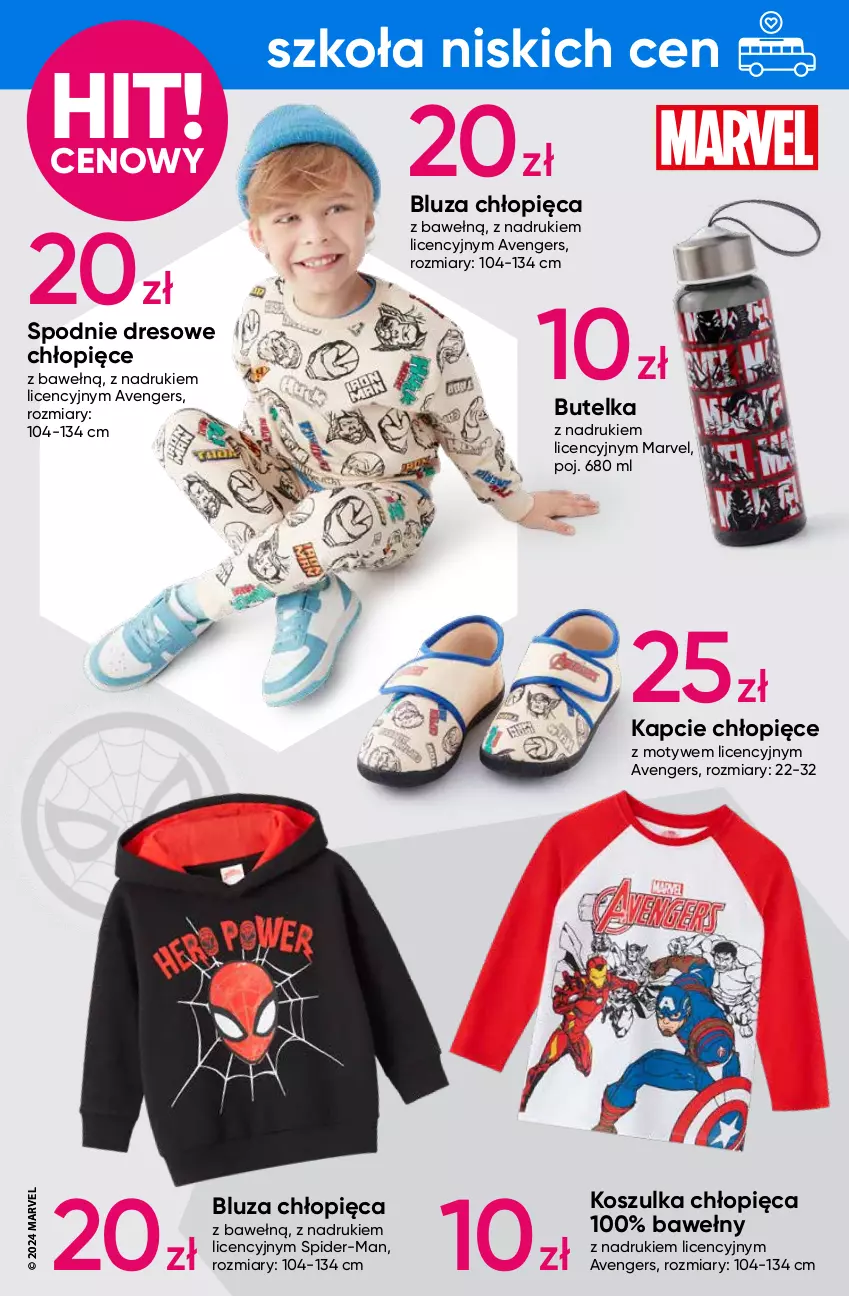 Gazetka promocyjna Pepco - Disney – Marvel - ważna 15.08 do 21.08.2024 - strona 6 - produkty: Avengers, Bluza, Dres, Kapcie, Kosz, Koszulka, Spodnie, Spodnie dresowe