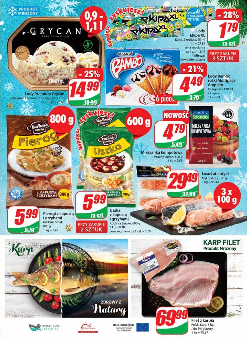 Gazetka promocyjna Dino - Gazetka - ważna 21.12 do 27.12.2022 - strona 11 - produkty: Gry, Kapustą, Karp, Kuchnia, Lazur, Lody, Mieszanka kompotowa, Ogród, Pierogi