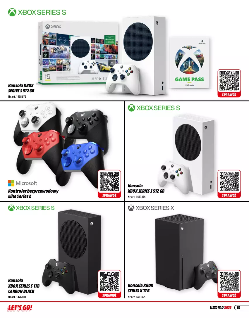 Gazetka promocyjna Media Markt - Gazetka Media Markt - ważna 01.11 do 30.11.2023 - strona 15 - produkty: Konsola, Kontroler, Lack, Ser, Top, Xbox