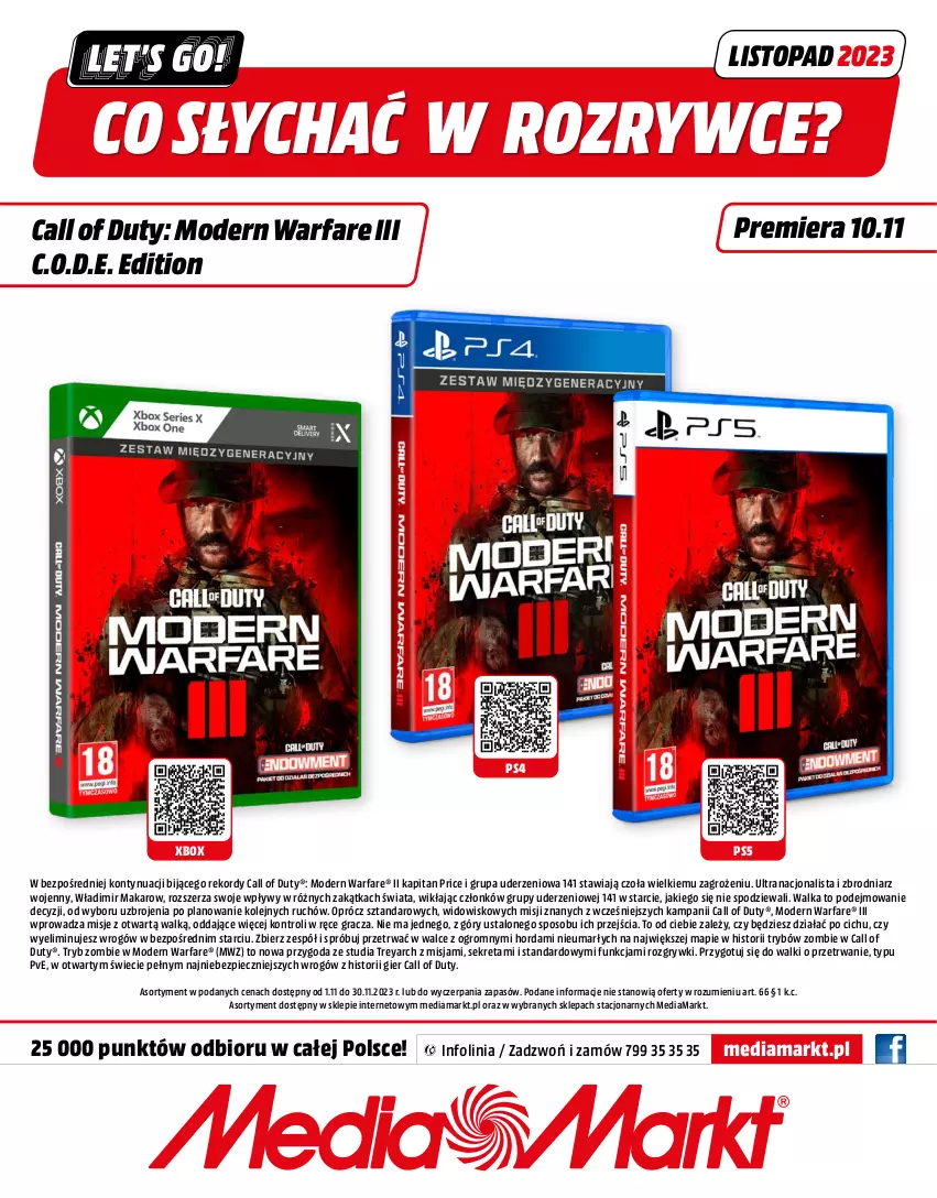 Gazetka promocyjna Media Markt - Gazetka Media Markt - ważna 01.11 do 30.11.2023 - strona 16 - produkty: Call of Duty, Fa, Gra, Gry, Kret, Olej, Piec, Top, Tran, Xbox