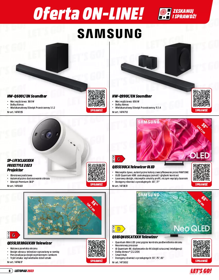 Gazetka promocyjna Media Markt - Gazetka Media Markt - ważna 01.11 do 30.11.2023 - strona 8 - produkty: Intel, Obraz, Procesor, Ser, Soundbar, Telewizor, Top