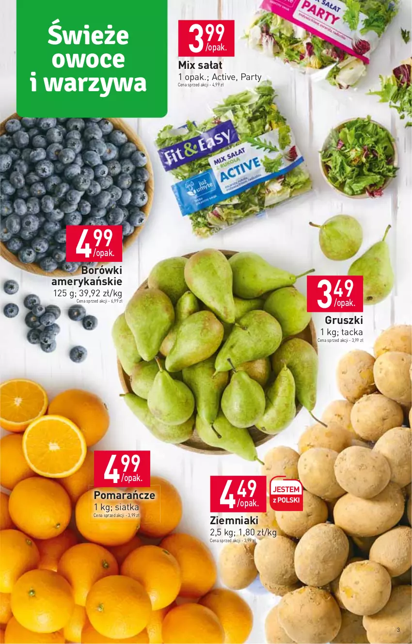 Gazetka promocyjna Stokrotka - Supermarket - ważna 12.01 do 18.01.2023 - strona 3 - produkty: Gruszki, Pomarańcze, Sałat, Siatka, Ziemniaki