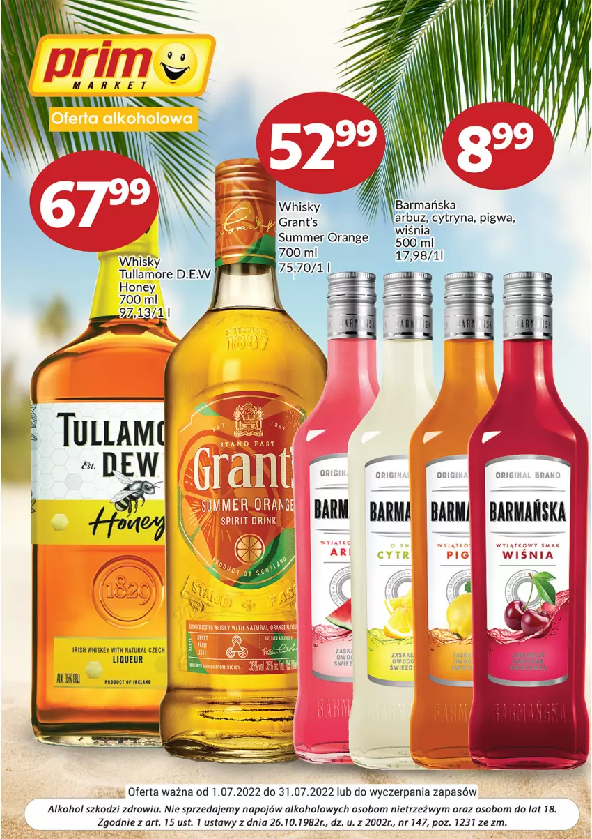 Gazetka promocyjna Prim Market - ważna 01.07 do 31.07.2022 - strona 1 - produkty: Arbuz, Gra, Grant's, Whiskey, Whisky