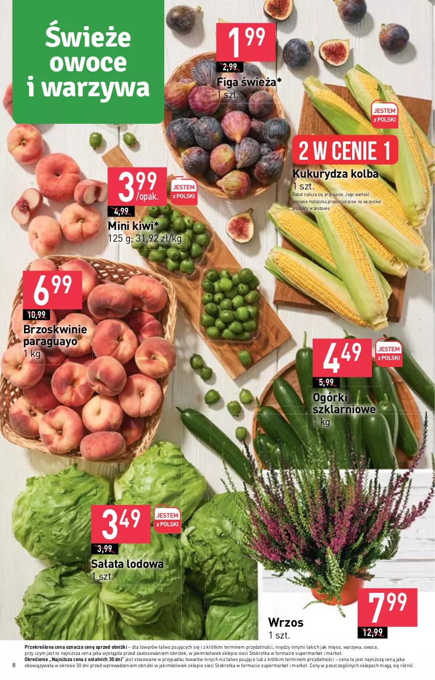 Gazetka promocyjna Stokrotka - Market - ważna 14.09 do 20.09.2023 - strona 12 - produkty: Brzoskwinie, Kiwi, Kukurydza, Mięso, Owoce, Por, Sałat, Sałata lodowa, Warzywa