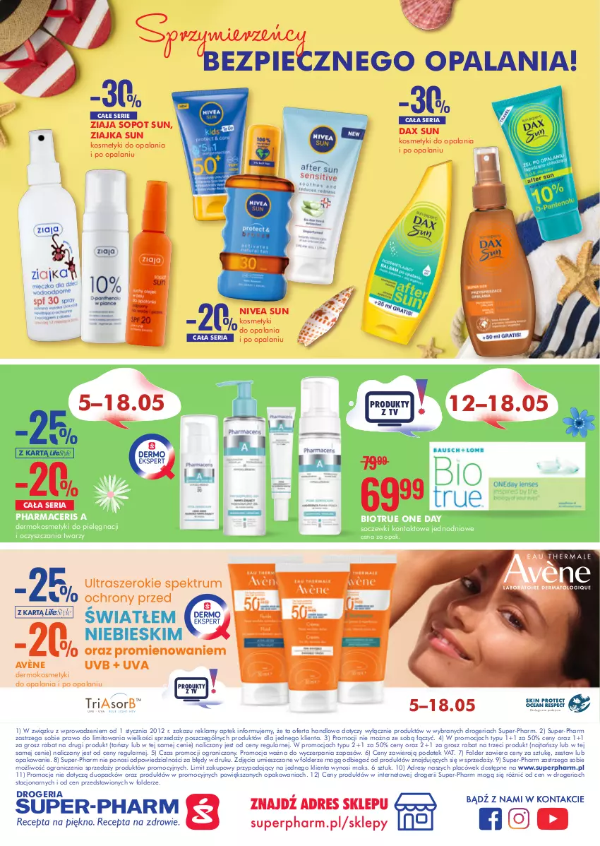 Gazetka promocyjna Super Pharm - Gazetka - ważna 05.05 do 18.05.2022 - strona 20 - produkty: Acer, Avène, DAX, Dres, Gra, Kosmetyki do pielęgnacji, Nivea, Pharmaceris, Piec, Ser, Soczewki kontaktowe, Ziaja, Ziajka