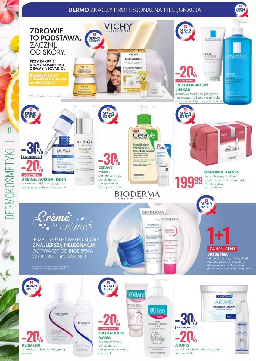 Gazetka promocyjna Super Pharm - Gazetka - ważna 05.05 do 18.05.2022 - strona 6 - produkty: Bioderma, CeraVe, Dermena, Kosmetyki do pielęgnacji, Krem pod oczy, La Roche-Posay, Lipikar, Oillan, Ser, Sesderma, Top, Vichy