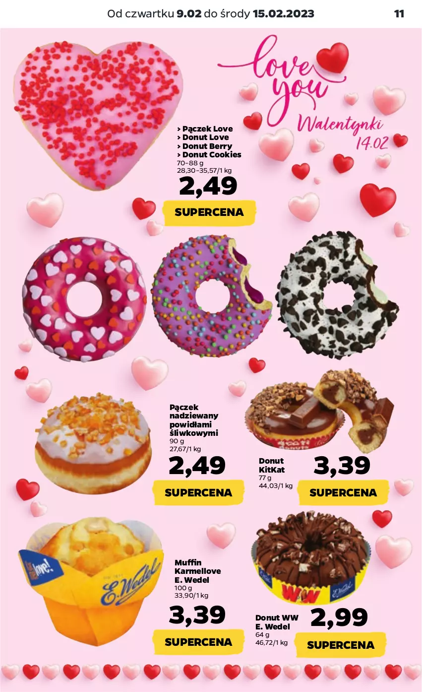 Gazetka promocyjna Netto - Artykuły spożywcze - ważna 09.02 do 15.02.2023 - strona 11 - produkty: Donut, E. Wedel, Pączek