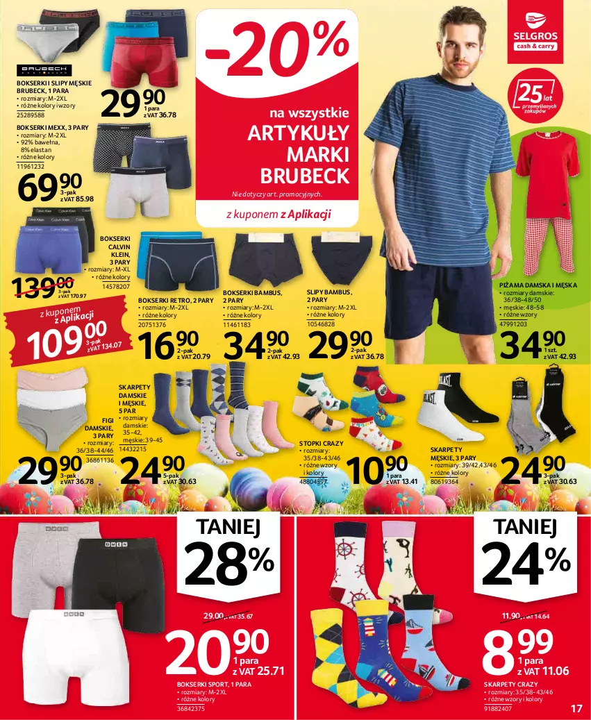 Gazetka promocyjna Selgros - Oferta przemysłowa - ważna 07.04 do 16.04.2022 - strona 17 - produkty: Bokserki, Calvin Klein, Figi, Karp, Mexx, Piżama, Por, Ser, Slipy, Sport, Top, Wełna