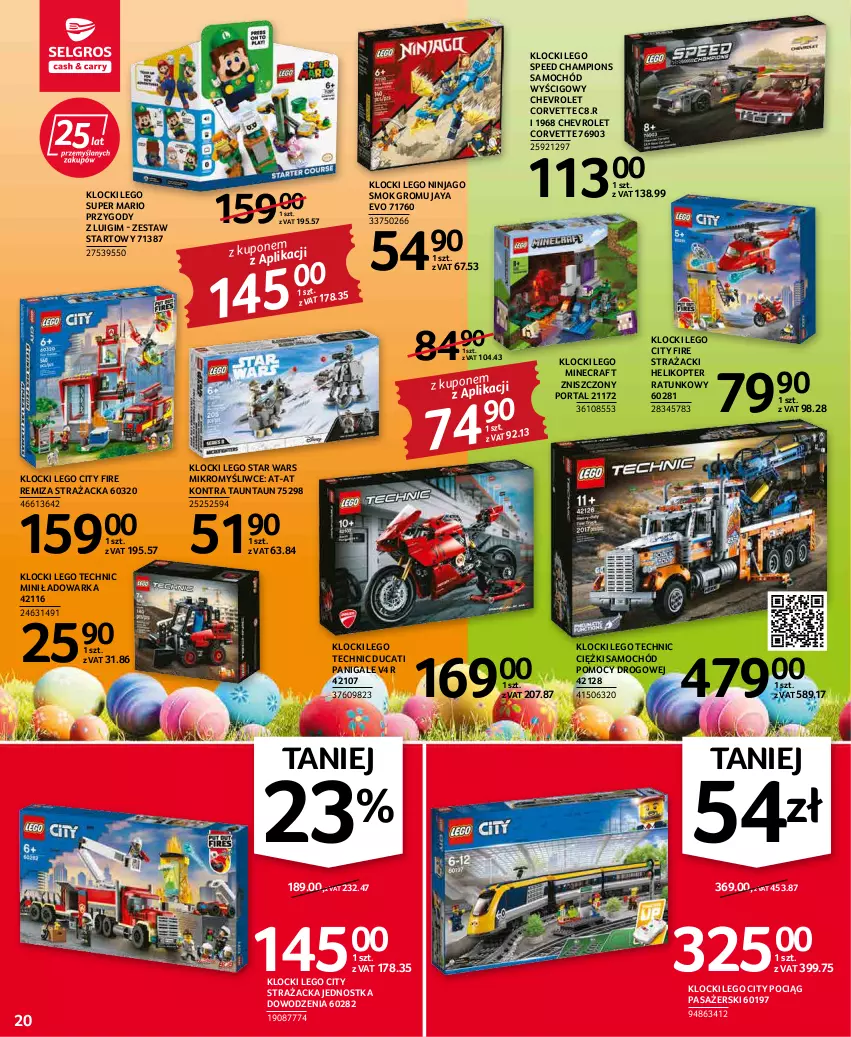 Gazetka promocyjna Selgros - Oferta przemysłowa - ważna 07.04 do 16.04.2022 - strona 20 - produkty: Ducati, Helikopter, Klocki, LEGO, LEGO City, LEGO Minecraft, LEGO Ninjago, LEGO Star Wars, LEGO Technic, Minecraft, Pociąg, Pociąg pasażerski, Por, Portal, Portal 2, Samochód, Star Wars, Warka