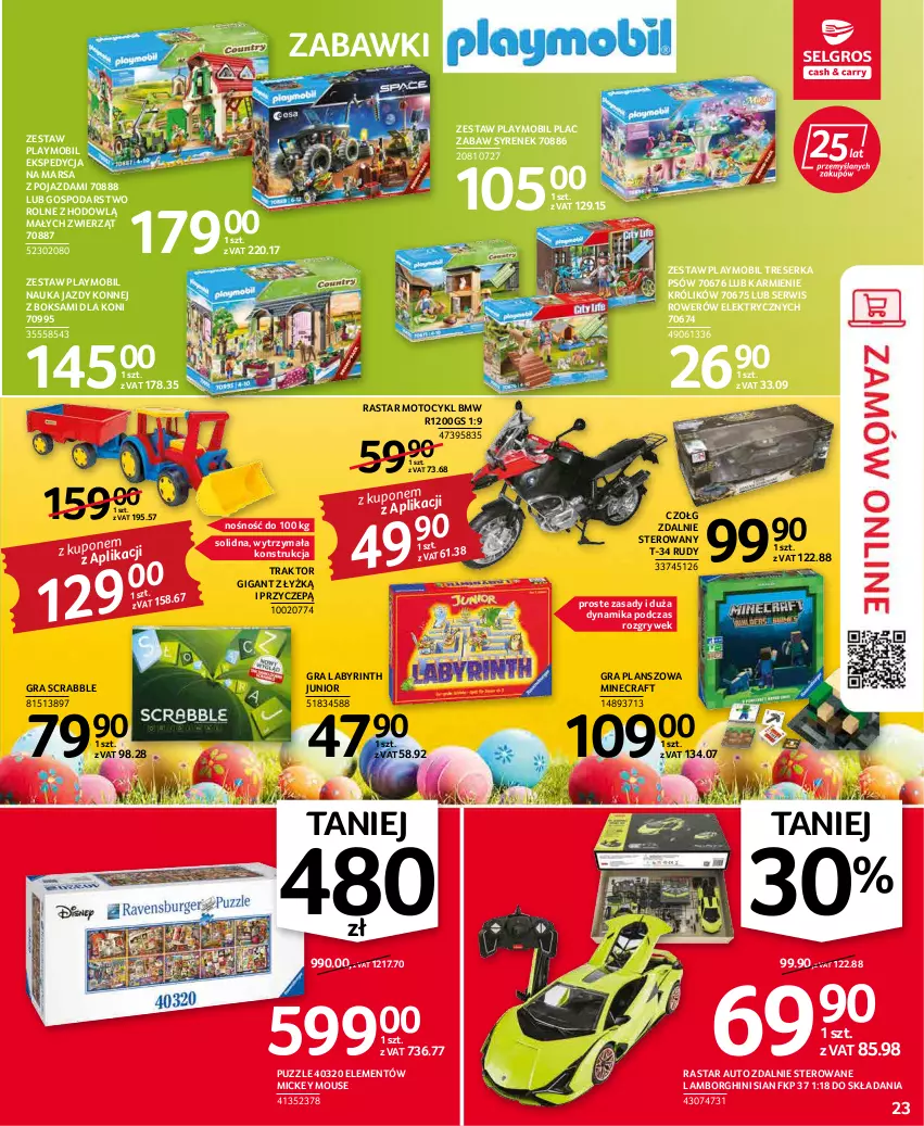 Gazetka promocyjna Selgros - Oferta przemysłowa - ważna 07.04 do 16.04.2022 - strona 23 - produkty: Gra, Gry, Karmi, Królik, Mars, Minecraft, Mobil, Playmobil, Pojazd, Puzzle, Rower, Scrabble, Ser, Traktor