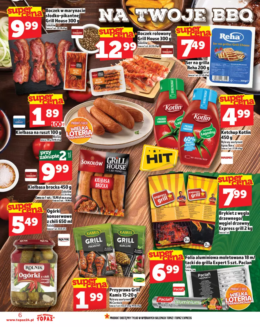 Gazetka promocyjna Topaz - Gazetka - ważna 21.08 do 27.08.2025 - strona 6 - produkty: Grill, Kiełbasa, Kurczak, Ser, Sok, Sokołów, Top