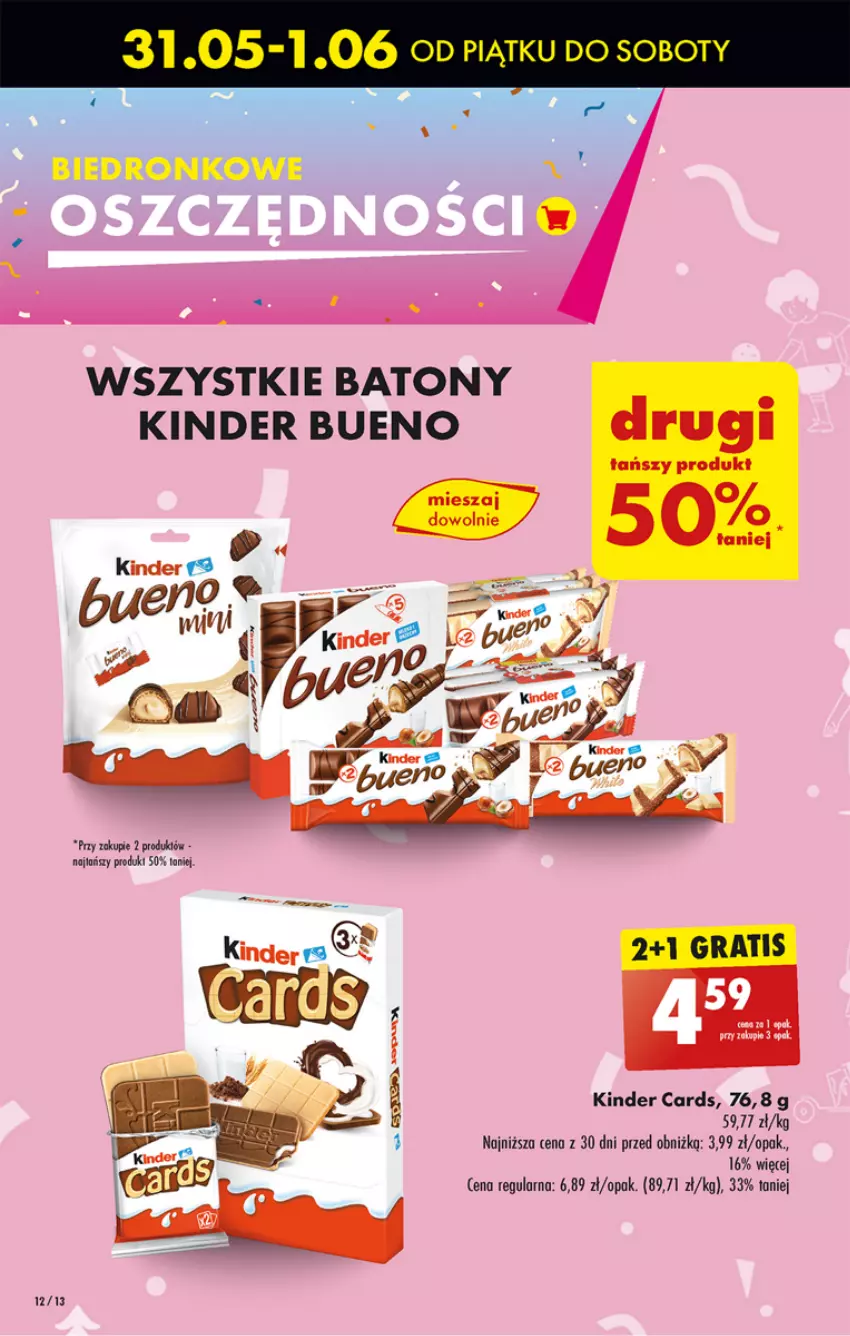 Gazetka promocyjna Biedronka - Od czwartku - ważna 06.06 do 12.06.2024 - strona 14 - produkty: Baton, Kinder, Kinder Bueno