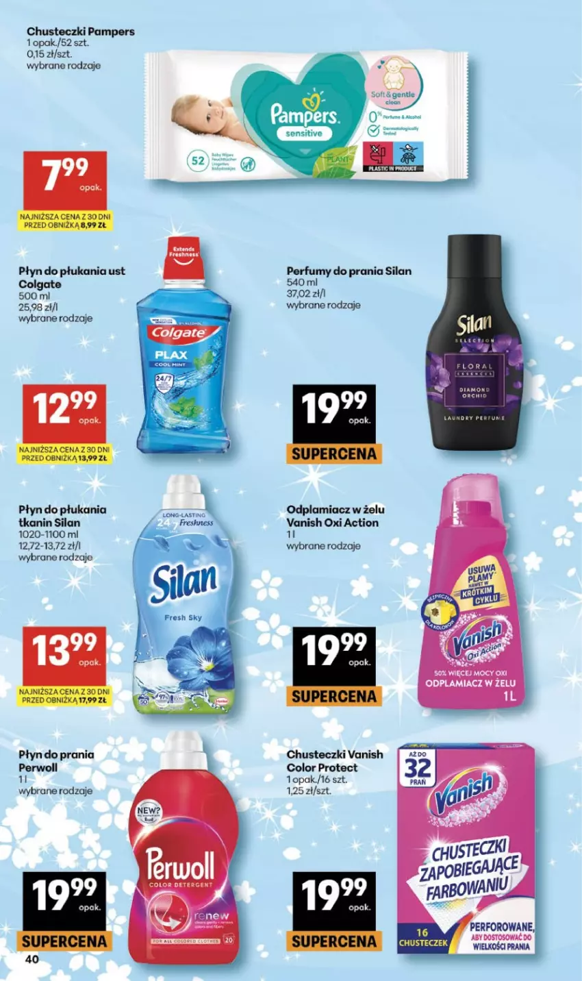 Gazetka promocyjna Delikatesy Centrum - Franczyza DC13 Czwartek - ważna 26.03 do 01.04.2026 - strona 40 - produkty: Chusteczki, Colgate, LG, Odplamiacz, Pampers, Perfum, Perwoll, Płyn do płukania, Płyn do prania, Silan, Vanish