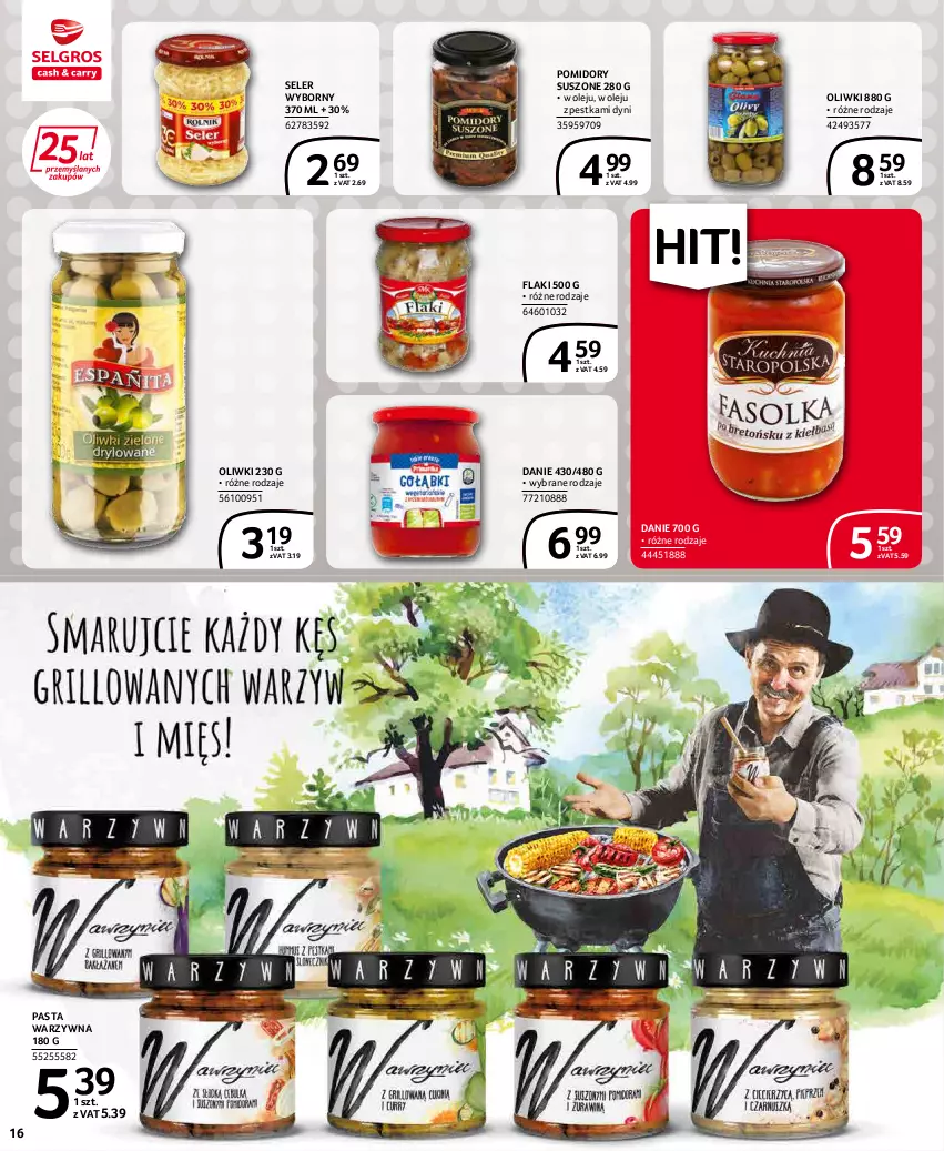 Gazetka promocyjna Selgros - Extra Oferta - ważna 01.05 do 31.05.2022 - strona 16 - produkty: Flaki, Olej, Oliwki, Pasta warzywna, Pomidory