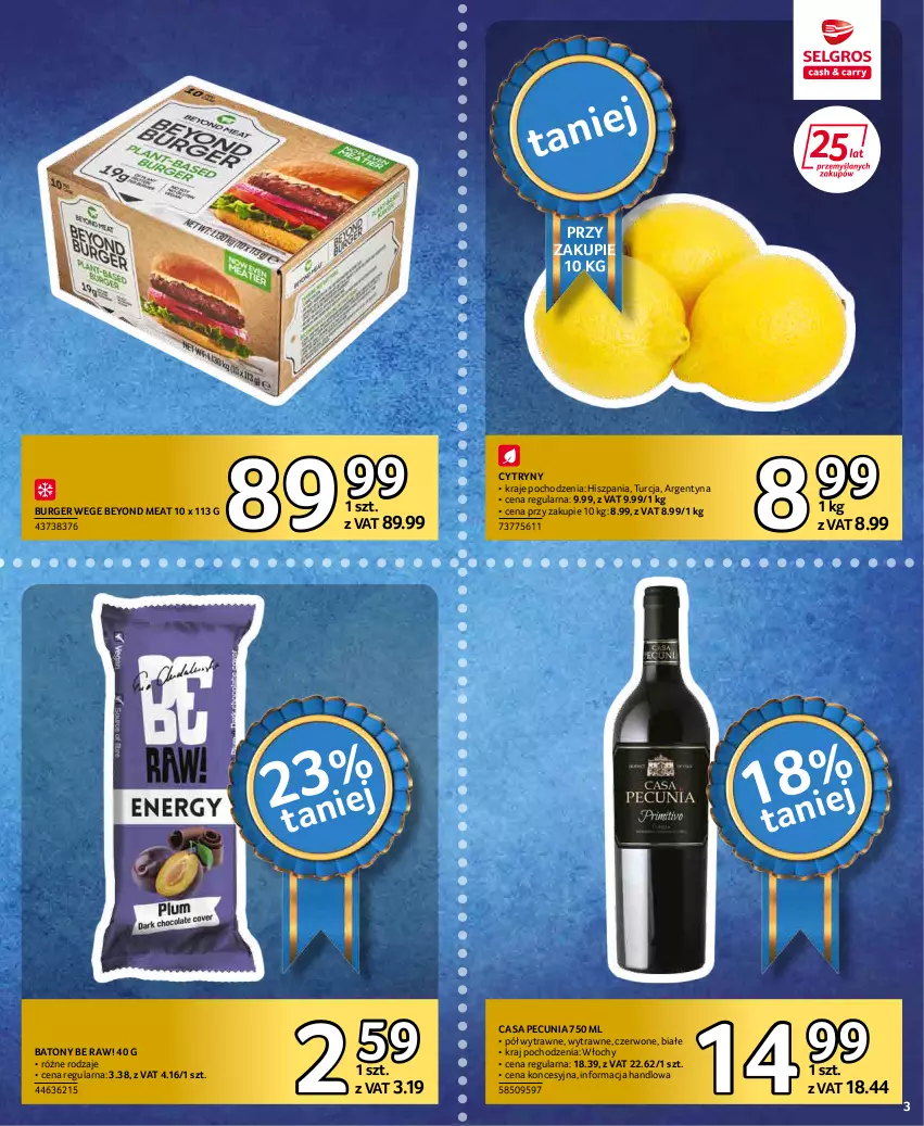 Gazetka promocyjna Selgros - Extra Oferta - ważna 01.05 do 31.05.2022 - strona 3 - produkty: Baton, Burger, Cytryny