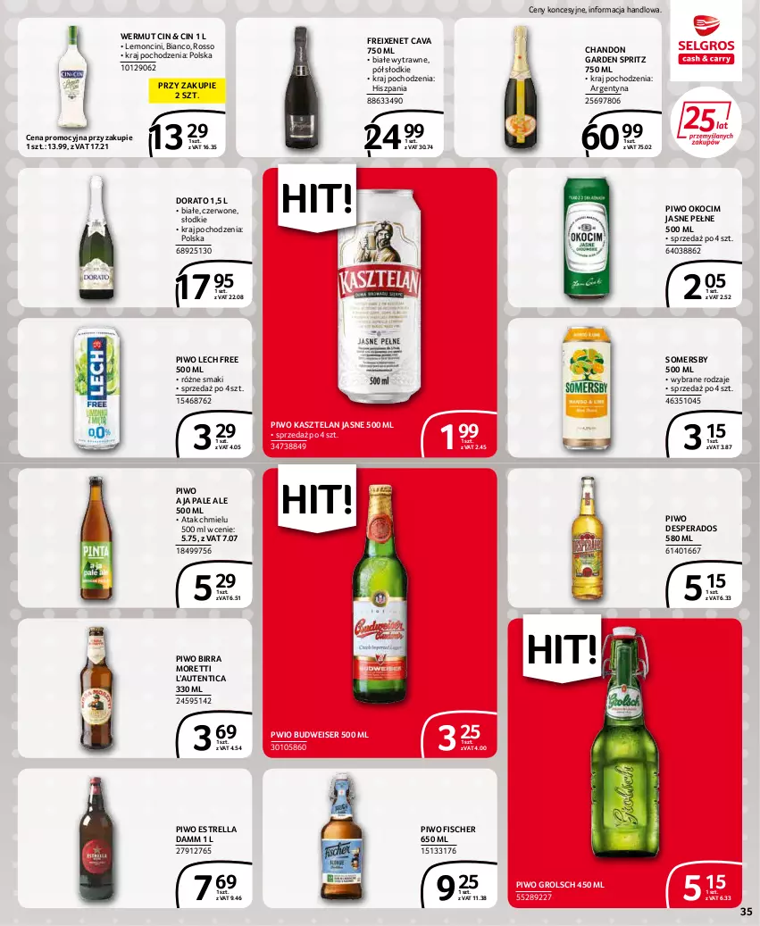 Gazetka promocyjna Selgros - Extra Oferta - ważna 01.05 do 31.05.2022 - strona 35 - produkty: Desperados, Kasztelan, Koc, Okocim, Piwo, Ser, Somersby