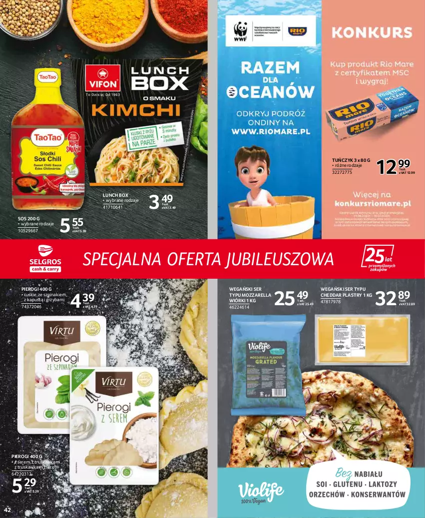 Gazetka promocyjna Selgros - Extra Oferta - ważna 01.05 do 31.05.2022 - strona 42 - produkty: Cheddar, Kapustą, Lunch box, Mozzarella, Pierogi, Ser, Sos, Szpinak, Tuńczyk