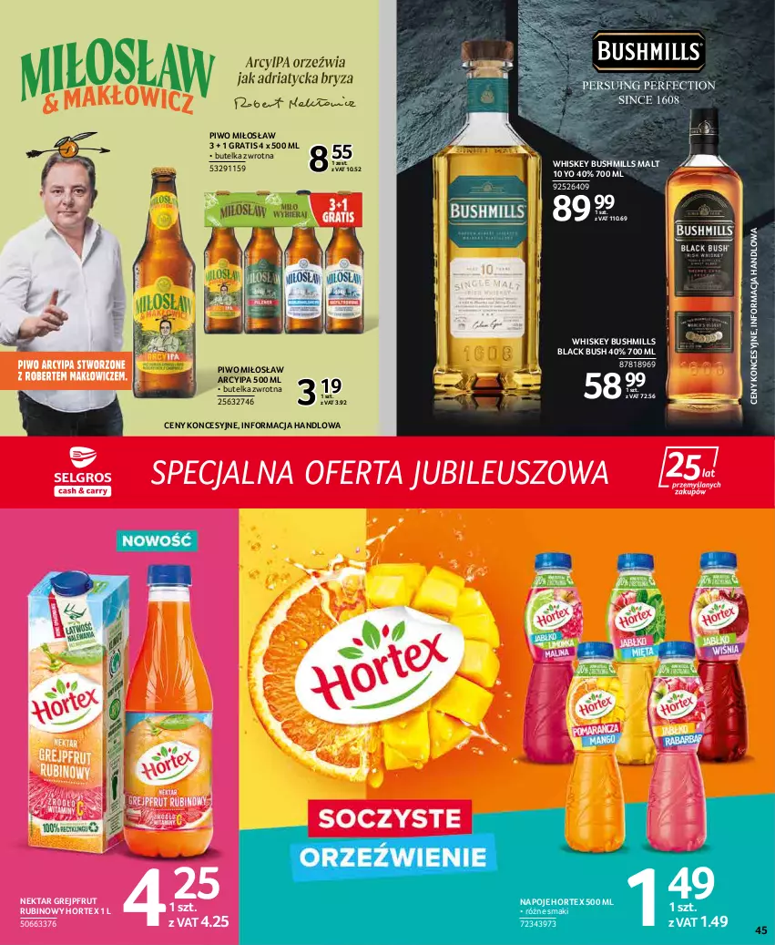 Gazetka promocyjna Selgros - Extra Oferta - ważna 01.05 do 31.05.2022 - strona 45 - produkty: Bushmills, Gra, Grejpfrut, Hortex, Lack, Napoje, Nektar, Piwo, Rubin, Whiskey