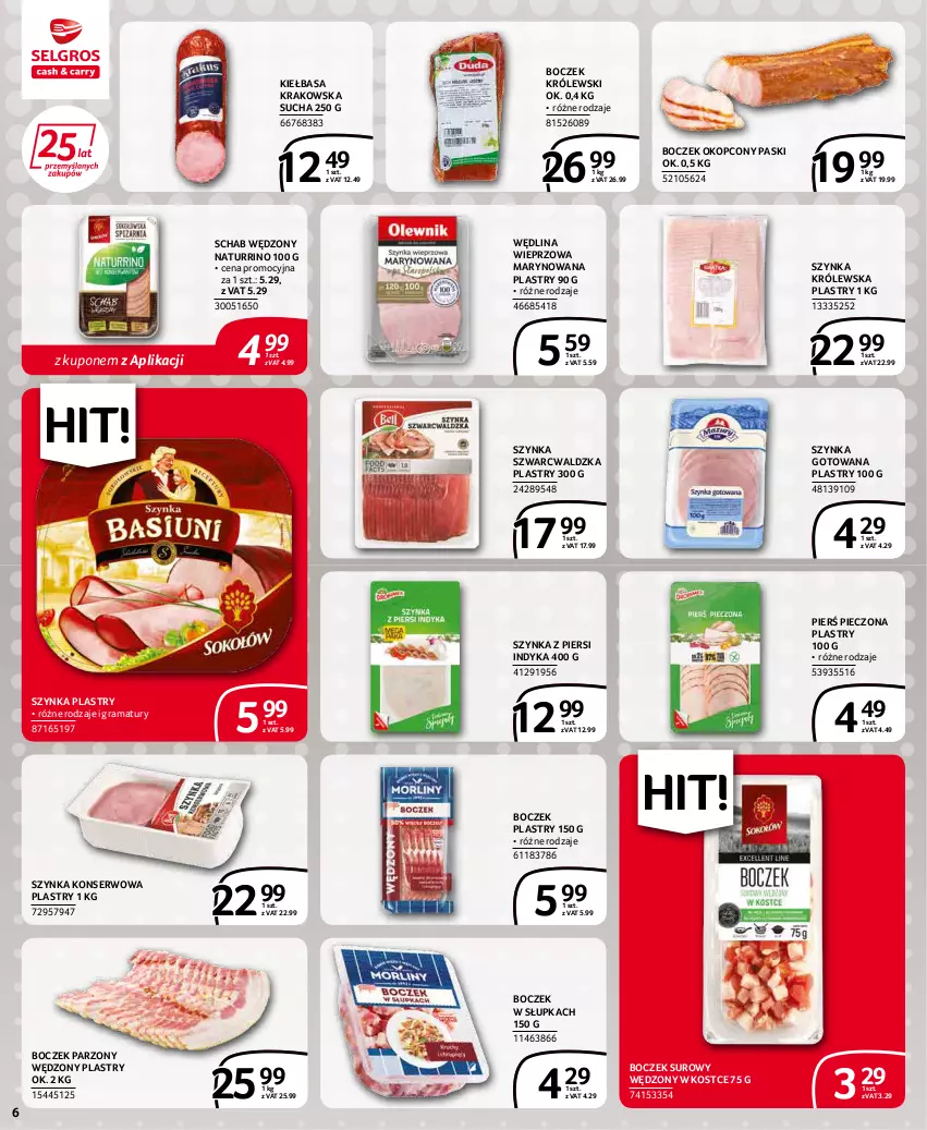 Gazetka promocyjna Selgros - Extra Oferta - ważna 01.05 do 31.05.2022 - strona 6 - produkty: Boczek, Gra, Kiełbasa, Kiełbasa krakowska, Królewski, Piec, Rama, Ser, Szynka, Szynka konserwowa, Szynka Królewska, Wędlina