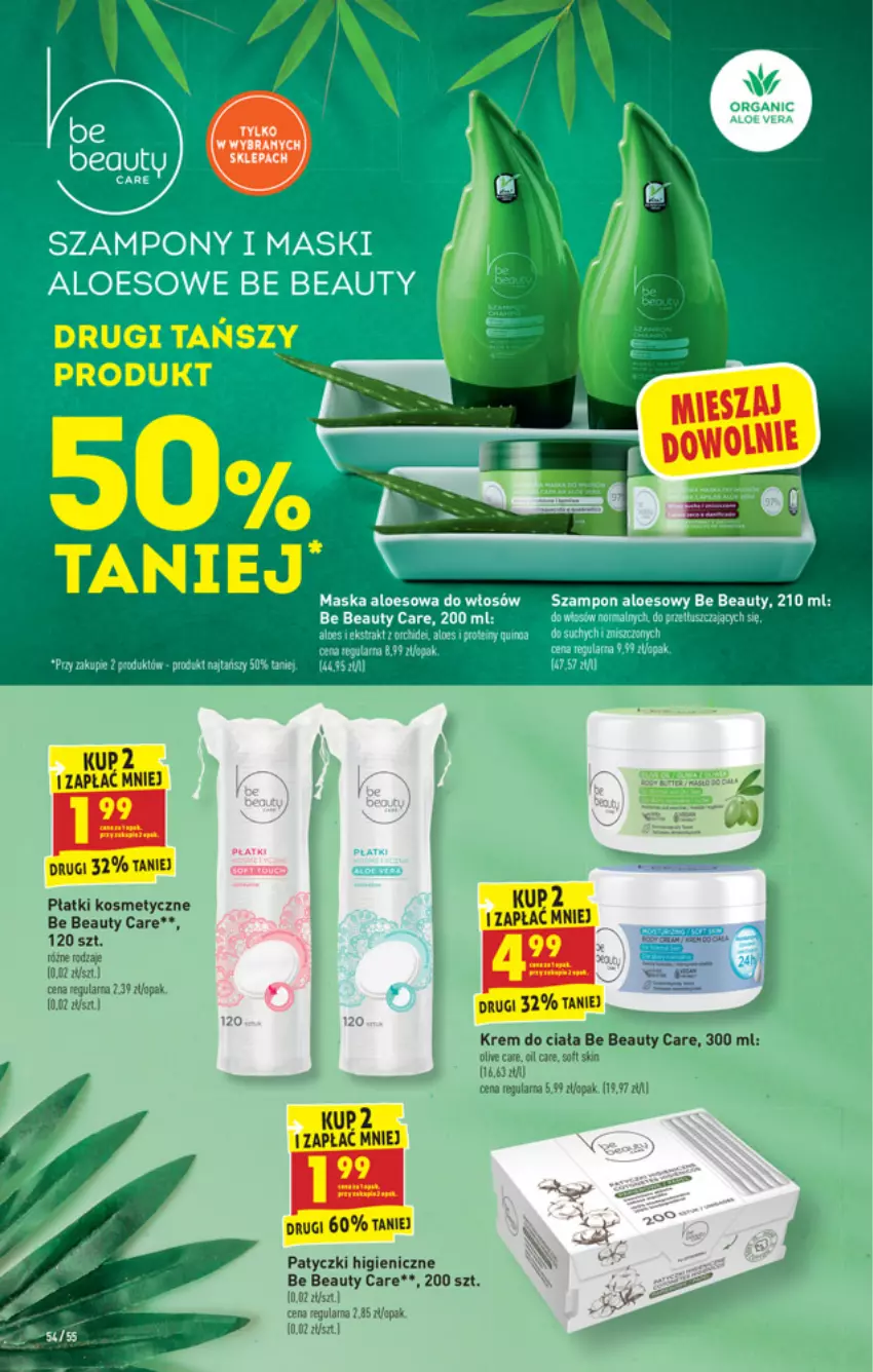 Gazetka promocyjna Biedronka - Nowy rok - ważna 03.01 do 09.01.2022 - strona 54 - produkty: Aloe vera, Be Be, Krem do ciała, LG, Maska, Płatki kosmetyczne, Szampon