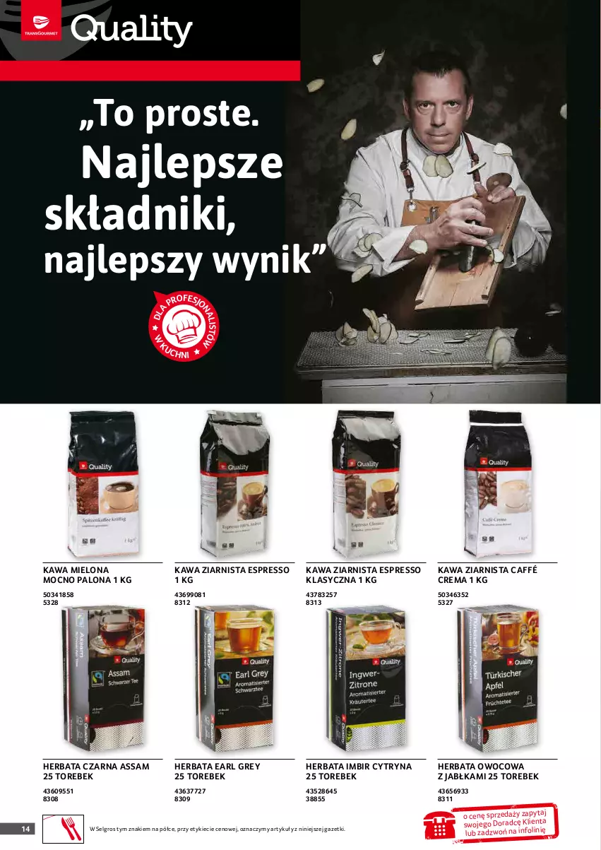 Gazetka promocyjna Selgros - Oferta gastronomiczna - ważna 27.12.2021 do 06.01.2022 - strona 14 - produkty: Earl Grey, Herbata, Herbata czarna, Herbata owocowa, Imbir, Jabłka, Kawa, Kawa mielona, Kawa ziarnista, LG