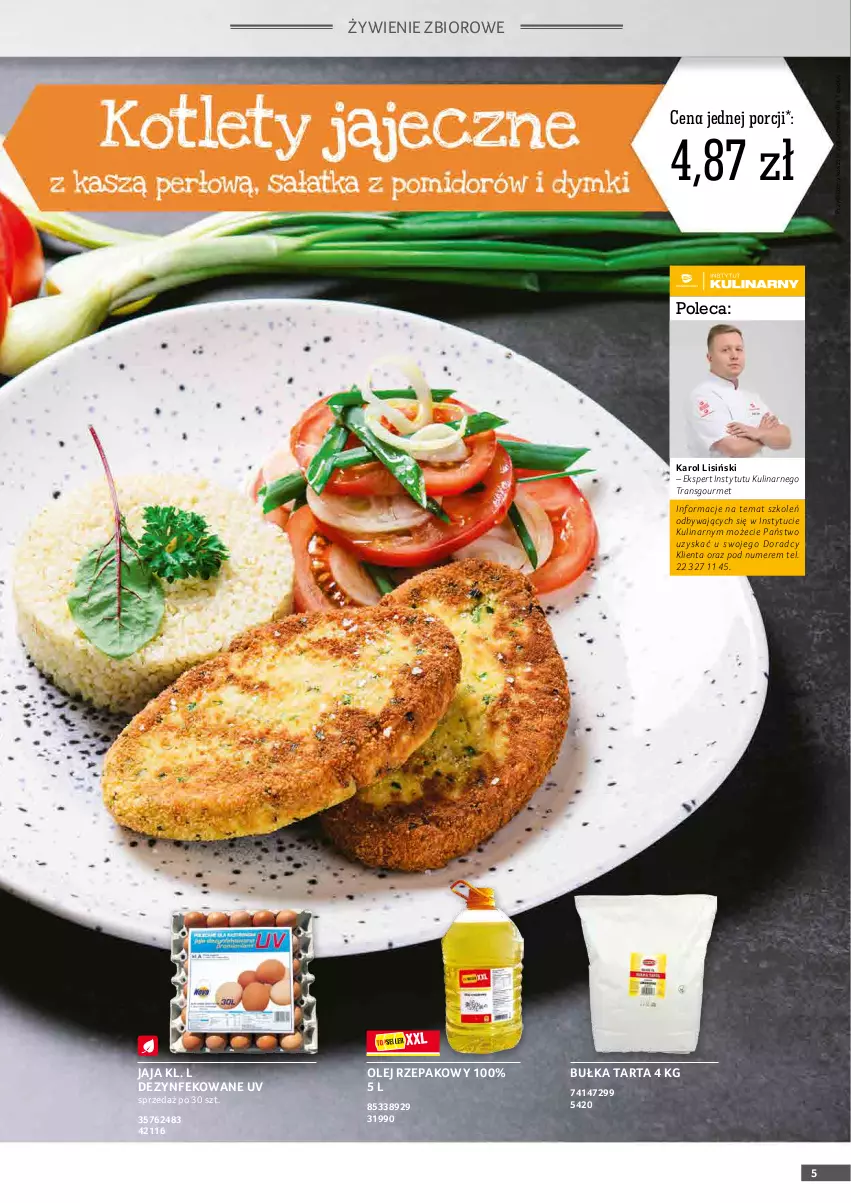 Gazetka promocyjna Selgros - Oferta gastronomiczna - ważna 27.12.2021 do 06.01.2022 - strona 5 - produkty: Bułka, Bułka tarta, Jaja, Kosz, Olej, Olej rzepakowy, Por, Tarta, Tran