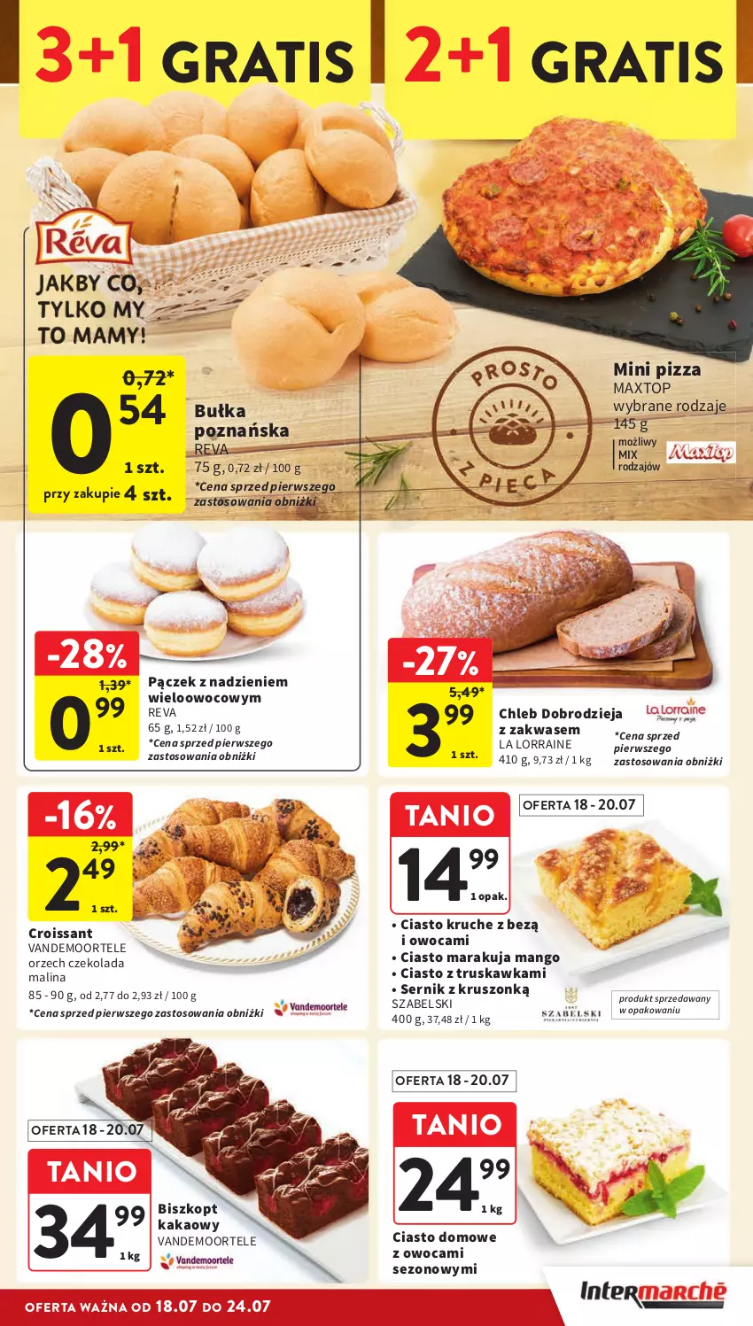 Gazetka promocyjna Intermarche - Gazetka Intermarche - ważna 18.07 do 24.07.2024 - strona 15 - produkty: Bułka, Chleb, Croissant, Czekolada, Gra, Kakao, Mango, Pączek, Pizza, Ser, Top