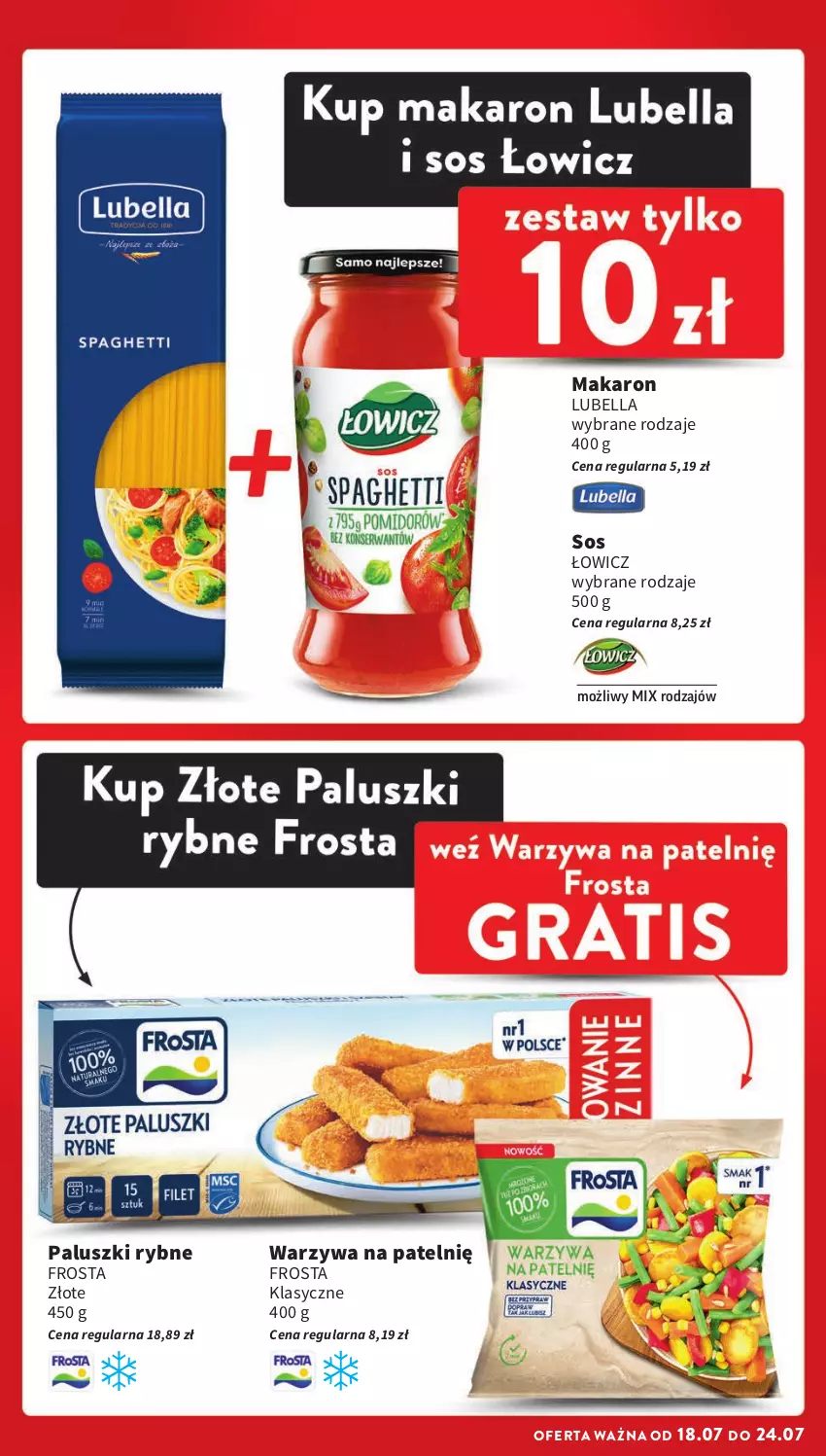 Gazetka promocyjna Intermarche - Gazetka Intermarche - ważna 18.07 do 24.07.2024 - strona 3 - produkty: Bell, Bella, Frosta, Lubella, Makaron, Paluszki rybne, Sos, Warzywa