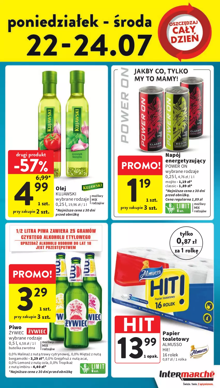 Gazetka promocyjna Intermarche - Gazetka Intermarche - ważna 18.07 do 24.07.2024 - strona 39 - produkty: Imbir, Kujawski, Mięta, Mus, Napój, Olej, Papier, Papier toaletowy, Piwo