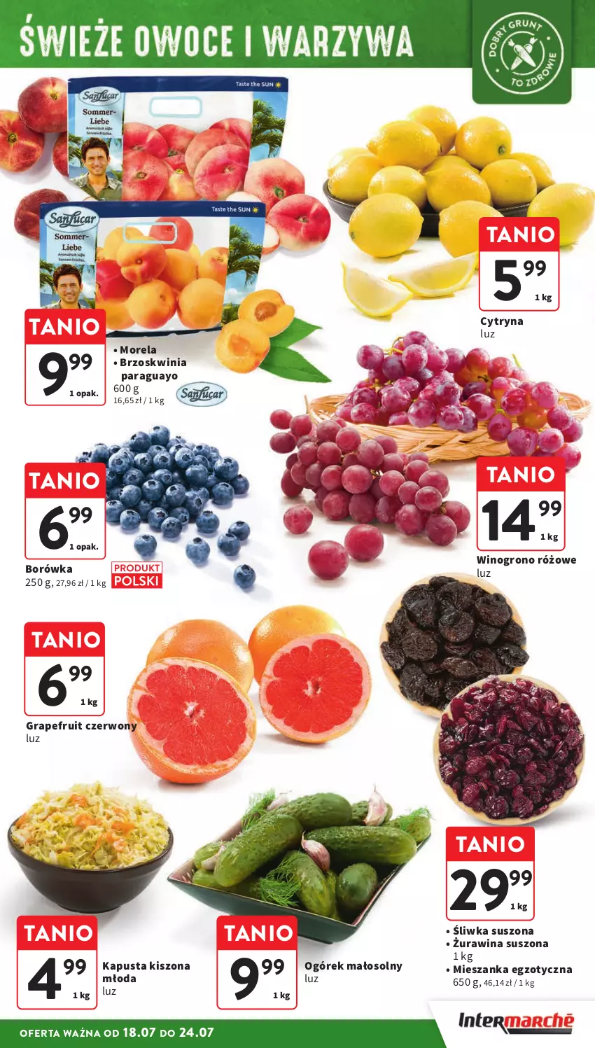 Gazetka promocyjna Intermarche - Gazetka Intermarche - ważna 18.07 do 24.07.2024 - strona 9 - produkty: Borówka, Gra, Morela, Ogórek, Wino